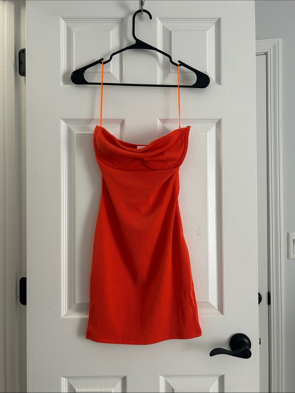 Women’s Orange Spaghetti Strap Mini Dress